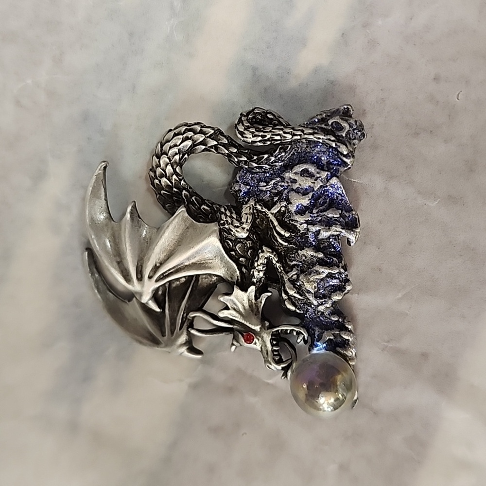 JJ Winged Dragon with Tongue on Crystal Ball